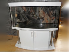 Galerie 21 - deco 120x50x60g, 330l, Gewölbt, Aquariumhintergrund 1549, Weiß Alaska, 2x39W, matte Deko (Abdeckung überholt)