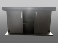 Galerie 39 - Aquarium Unterschrank standard+r 120x40 Schwarz, Kiesblende, Auflageplatte 28mm