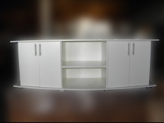 Galerie 44 - Aquarium-Unterschrank standard+r 200g Esche Weiß, Gewölbt (mittleres Fach ist jetzt schmäler)