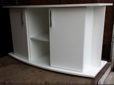 Galerie 46 - Aquarium-Unterschrank standard+r 120x50g, Egger Hochglanz Weiß Premium, Gewölbt