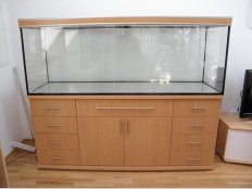 Galerie 72 - Aquariumkombination modern-s2ts 200x60x70 Buche, exclusiv-silver (geändert zu premium-black), Buche, Auflage- und Bodenplatte 28mm, Schrankhöhe 85cm mit 3 Schubladen